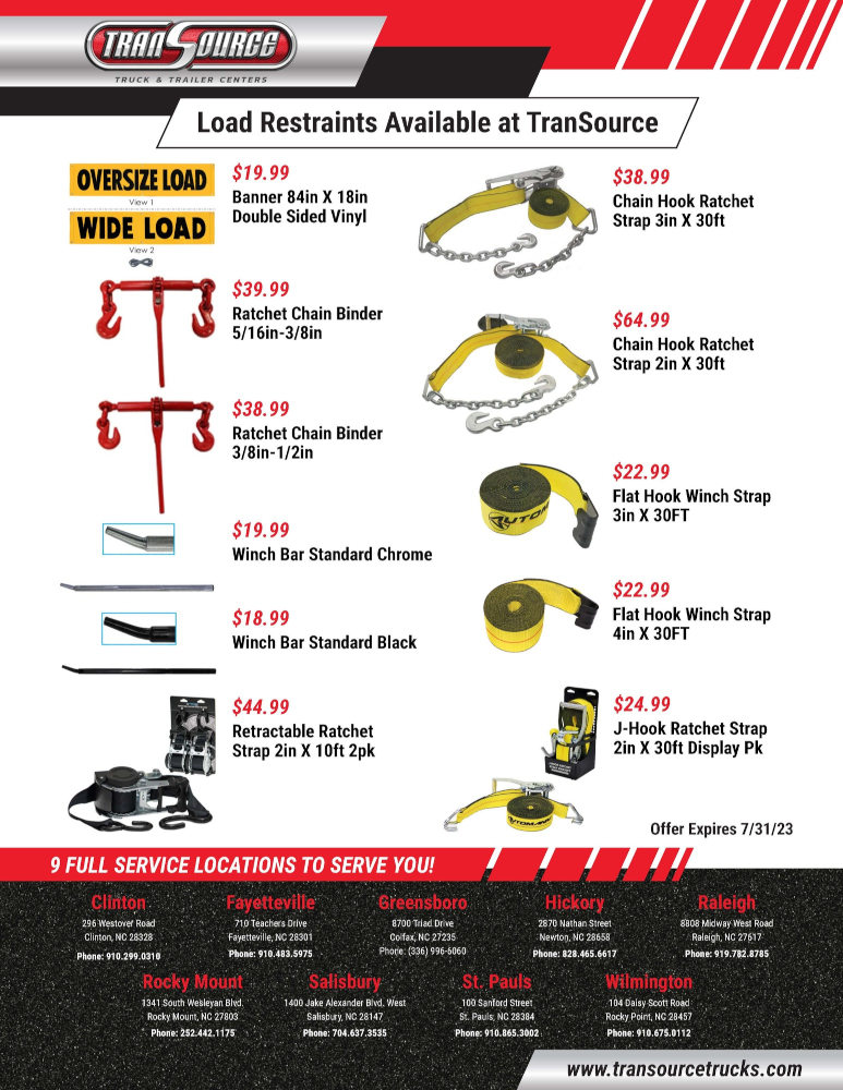 Parts Specials | Transource Truck & Trailer Centers | Colfax North Carolina